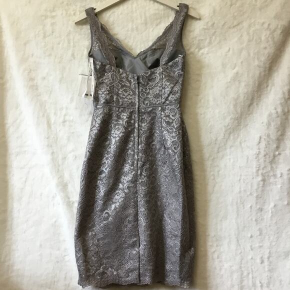 David's Bridal Short Tank Metallic Lace Dress - Picture 6 of 16